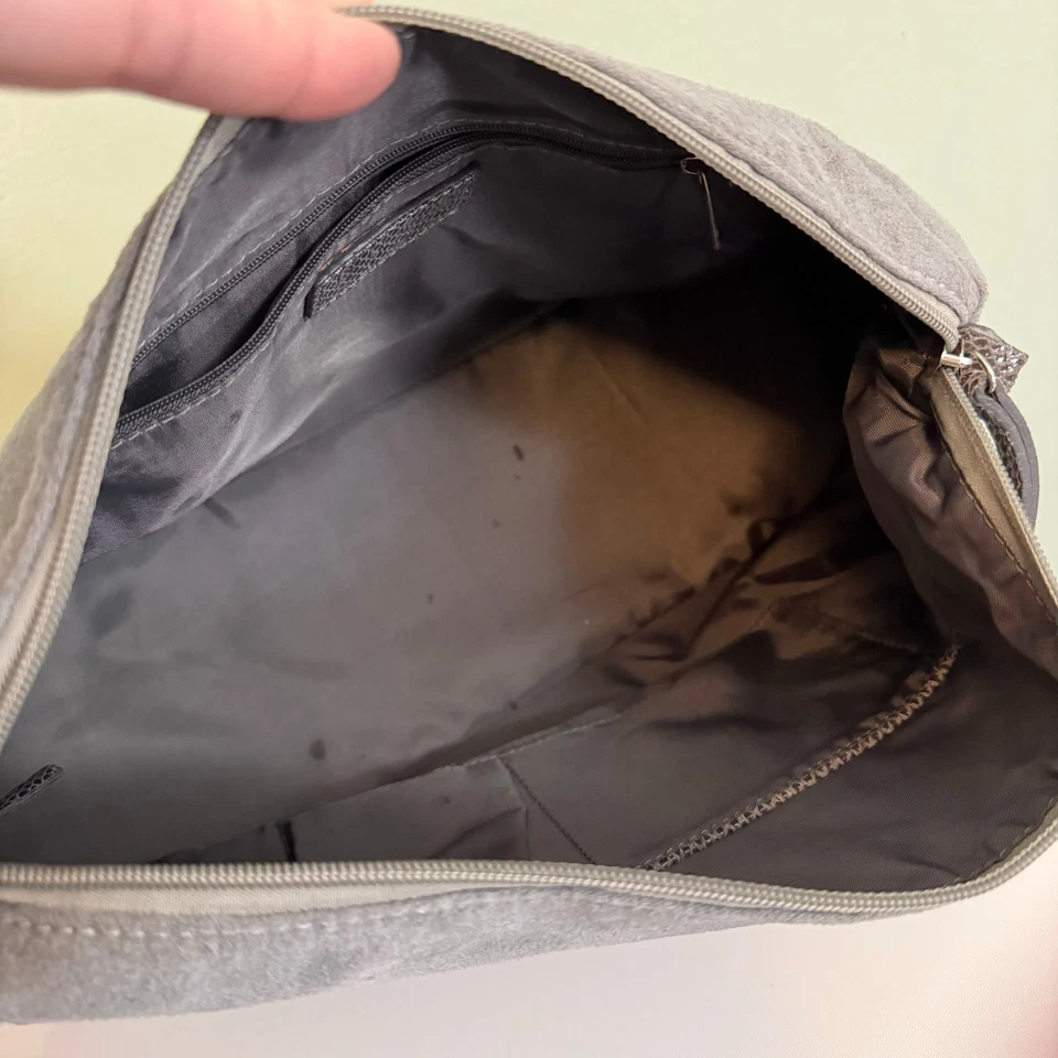 Bolsa tote de ombro Buco couro cinza estampa de cobra bolsa de mão escritório vestuário de trabalho - Imagem 3 de 4