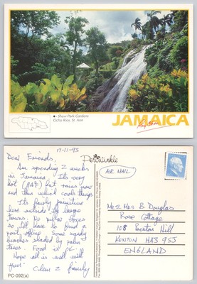 c32219 Shaw Park Gardens Ocho Rios Jamaika Postkarte 1993 Briefmarke