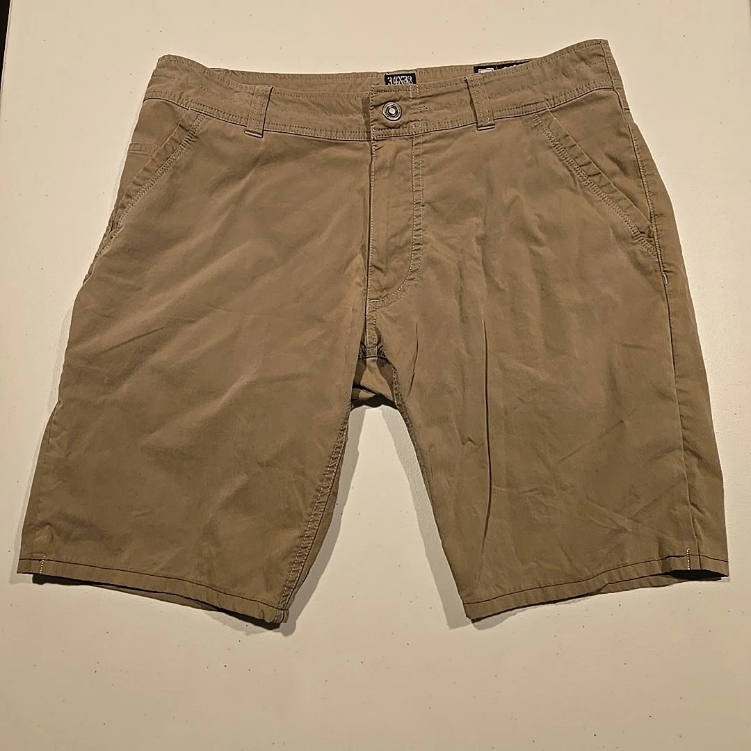 KUHL slax Outdoor Free Ride, Cell Pocket Hiking Shorts. Men's 34x32. Brown.