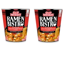 Nissin Cup Noodle Ramen 🍜 Bistro, Korean Gochujang Beef 🥩 3.1 Oz (Pack of 2)