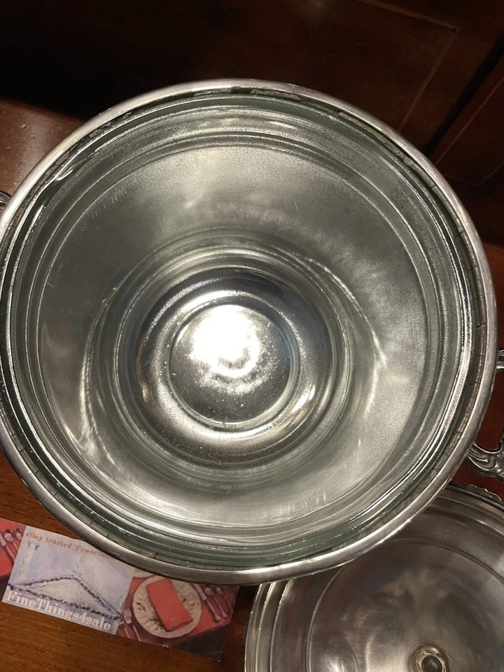 DE COLECCIÓN MCM PLATA BARRA BAÑERA DE HIELO CON TAPA CHAMPÁN CUBO DE HIELO MANGO FORMA TROFEO Foto 3 de 4