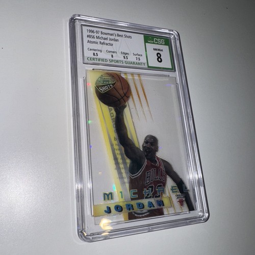 1996 Bowman's Best Shots Atomic Refractor MICHAEL JORDAN #BS6 PSA 8 - Picture 4 of 7