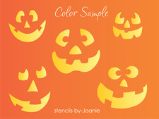Joanie Stencil Trick Treat Halloween Pumpkin Jack Faces Craft DIY Fall Art Signs