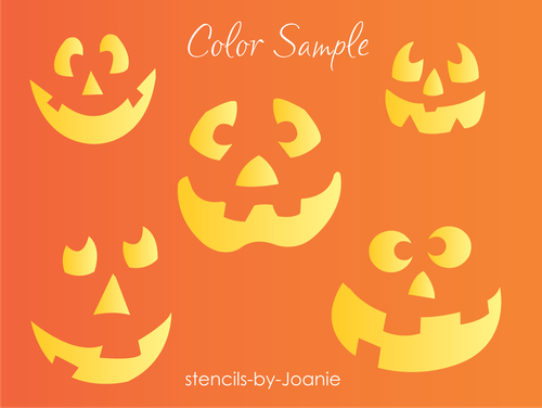 Joanie Stencil Trick Treat Halloween Pumpkin Jack Faces Craft DIY Fall Art Signs - Picture 1 of 9