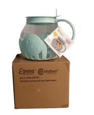 Epoca Ecolution Micro Pop Popcorn Popper No Oil Req Temperature Safe Glass Teal