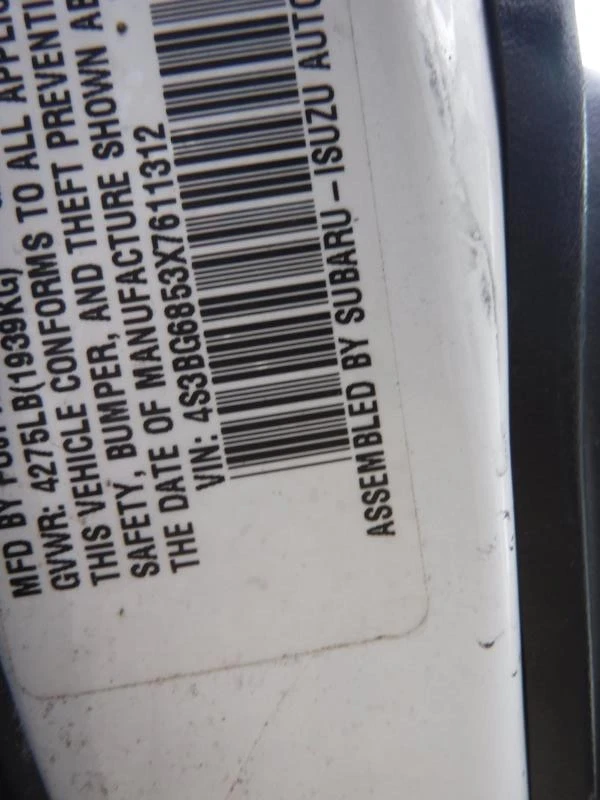 Used Rear Left Door Assembly Rear Side fits: 1999 Subaru Legacy SW electric wind - Imagem 2 de 4