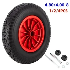 16" Flat Free Hand Truck Wagon Cart Tire Solid Wheelbarrow with Axle Kit