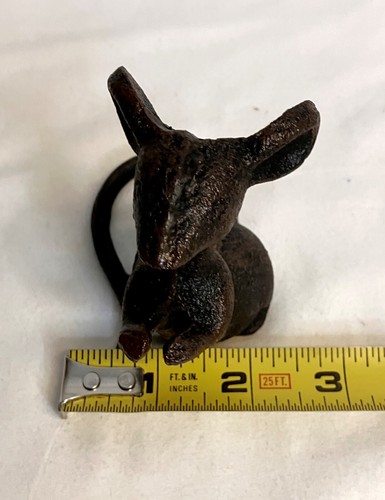 Antiguo ratón pequeño de hierro fundido de colección de 4" x 3" x 2,75" ¡Venta inmobiliaria! - Imagen 8 de 9