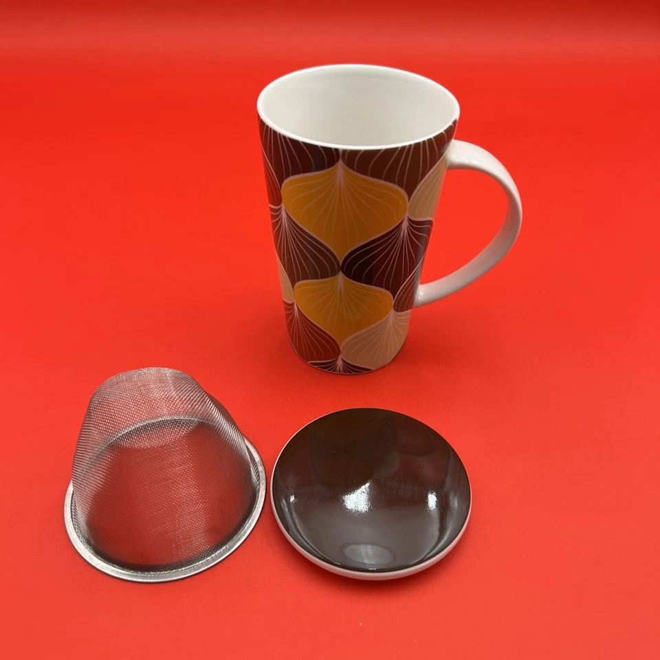 Teavana Ceramic Cup Mug 12 oz with Stainless Steel Tea Infuser Strainer & Lid - Image 2 of 4