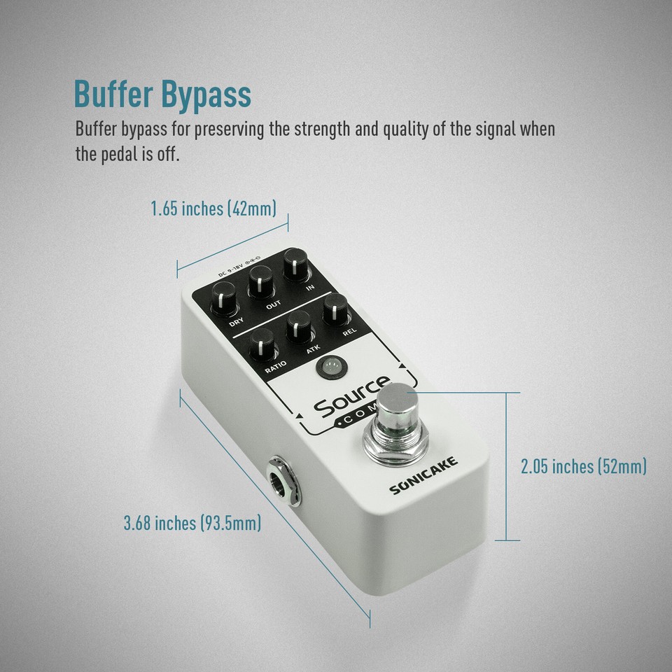 SONICAKE Compressor Gitaar Effecten Pedaal 100% Analoog Gebufferde Bypass-Source Comp