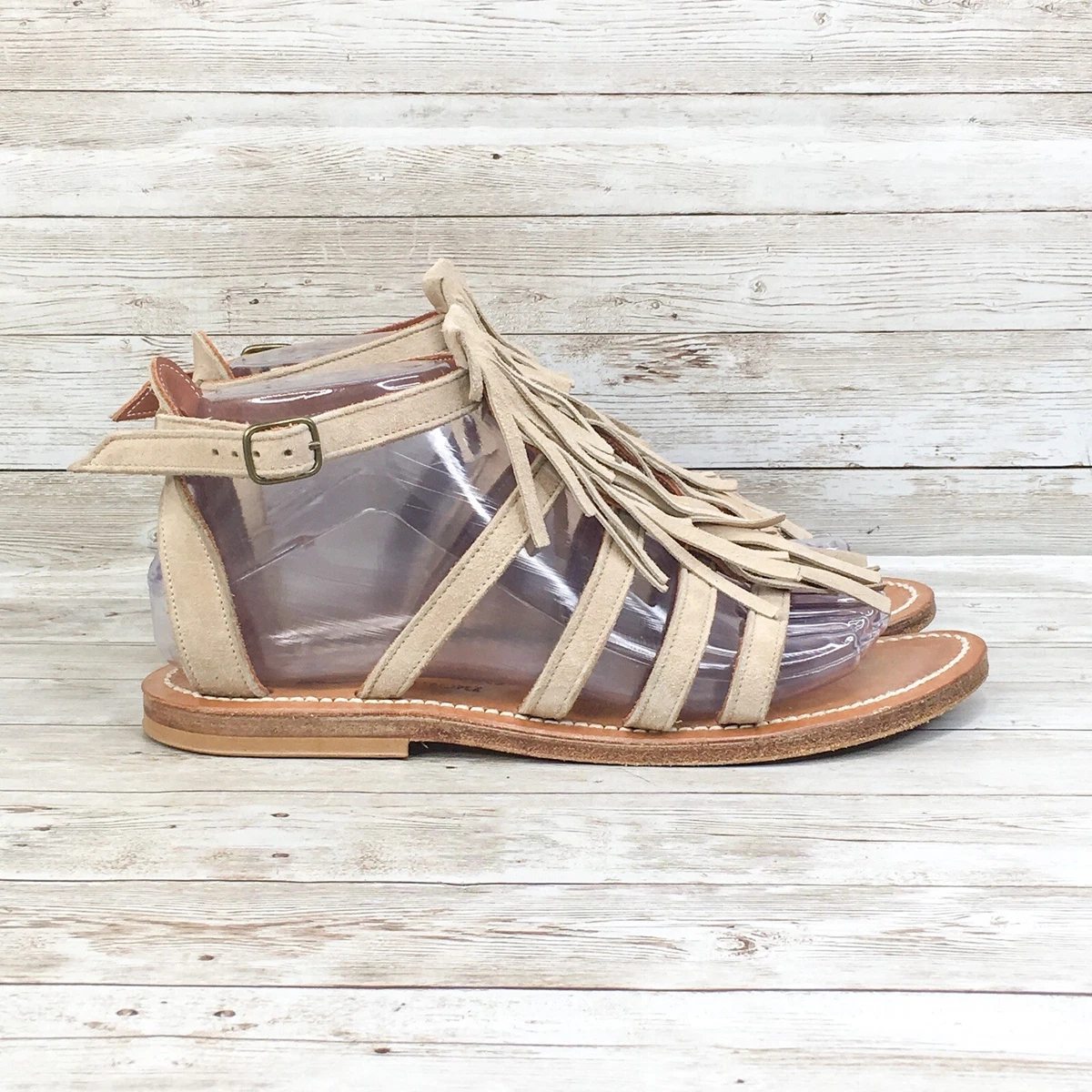 K. Jacques strappy flat leather sandals - Black
