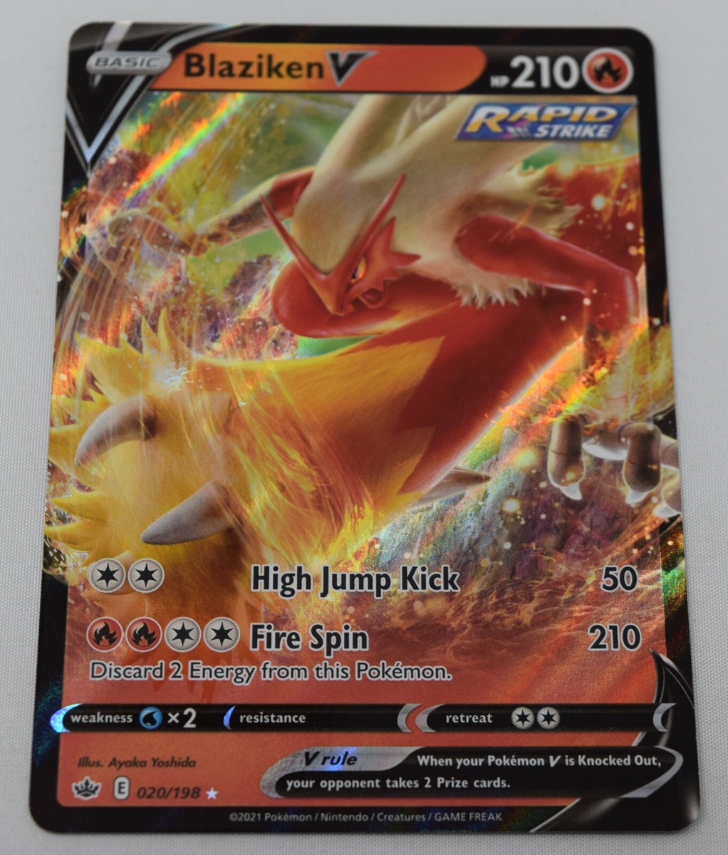 Pokemon TCG Chilling Reign Blaziken V Full Art 020/198 NM Pokemon TCG Chilling Reign Blaziken V Full Art 020/198 NM