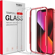 3 Packs TOZO for iPhone 13 Mini 5.4 inch Premium Tempered Glass Screen Protector