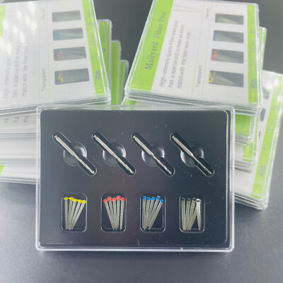 10kit Dental Screw Thread Fiber Set 20 Pcs Fiber Post & 4 Drills 1.2/1.4/1.6/1.8