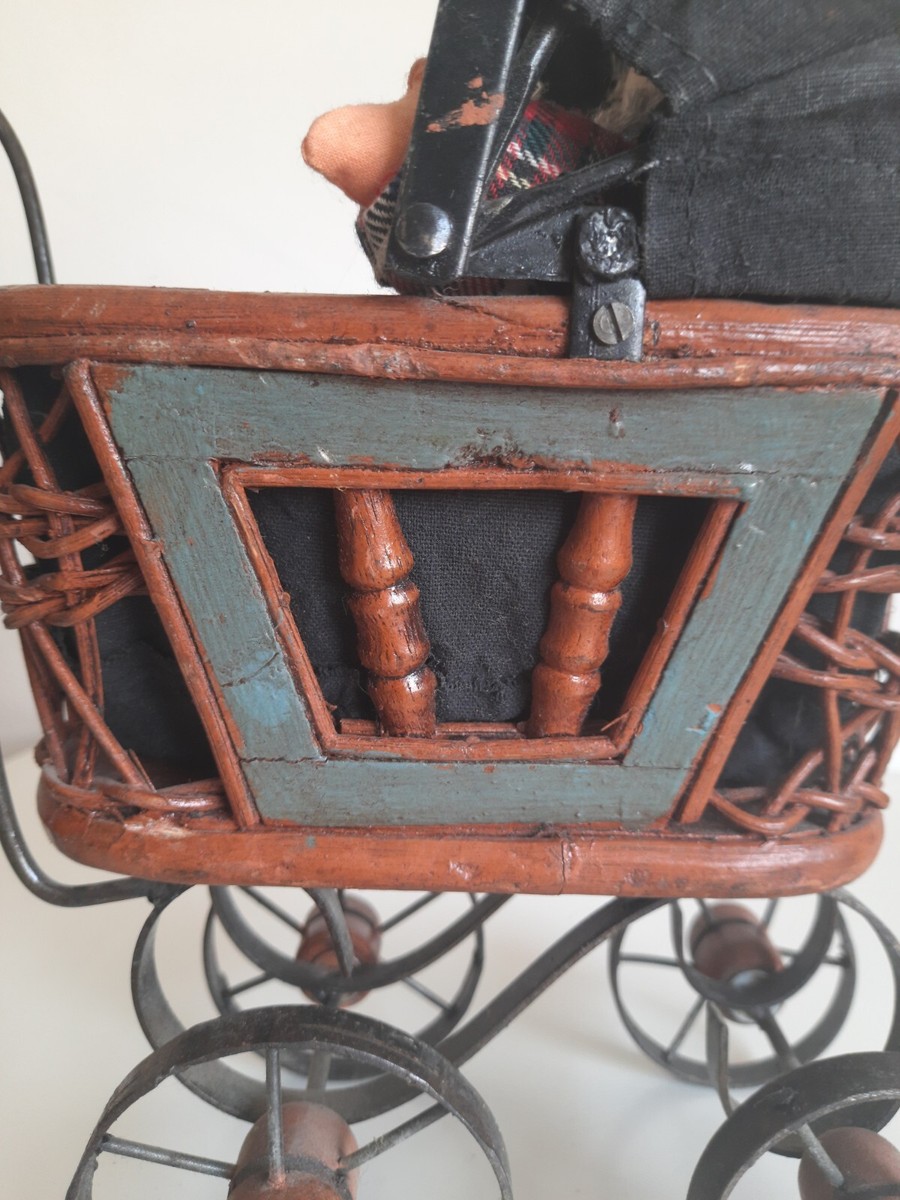 VINTAGE BABY DOLL STROLLER VICTORIAN STYLE,HANDMADE CARRIAGE