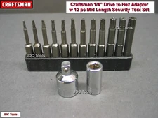 CRAFTSMAN 2 pc Adapter Set with a 12 pc Torx Security Bit Set