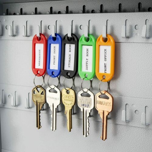 50 PCS Key Tags Plastic W/ Split Ring Luggage Fobs ID Card Name Label Keychain - Picture 6 of 7