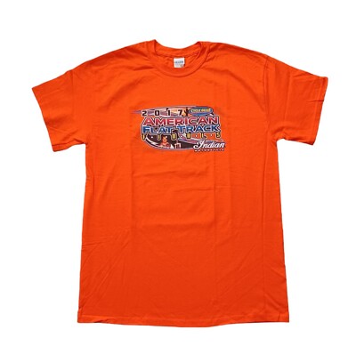 American Flat Track Men Shirt M Orange Finals Indian Motorcycle Cycle Gear 2017