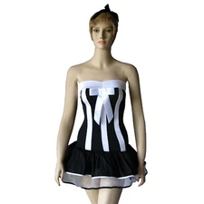 Role-play French Maid Servant Uniform Halloween costume Lace Bow Set