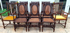 *6Antique BergereDining chairs-Jacobean-NEWLY UPHOLSTERD &FrenchPolishd-FREEdlvy