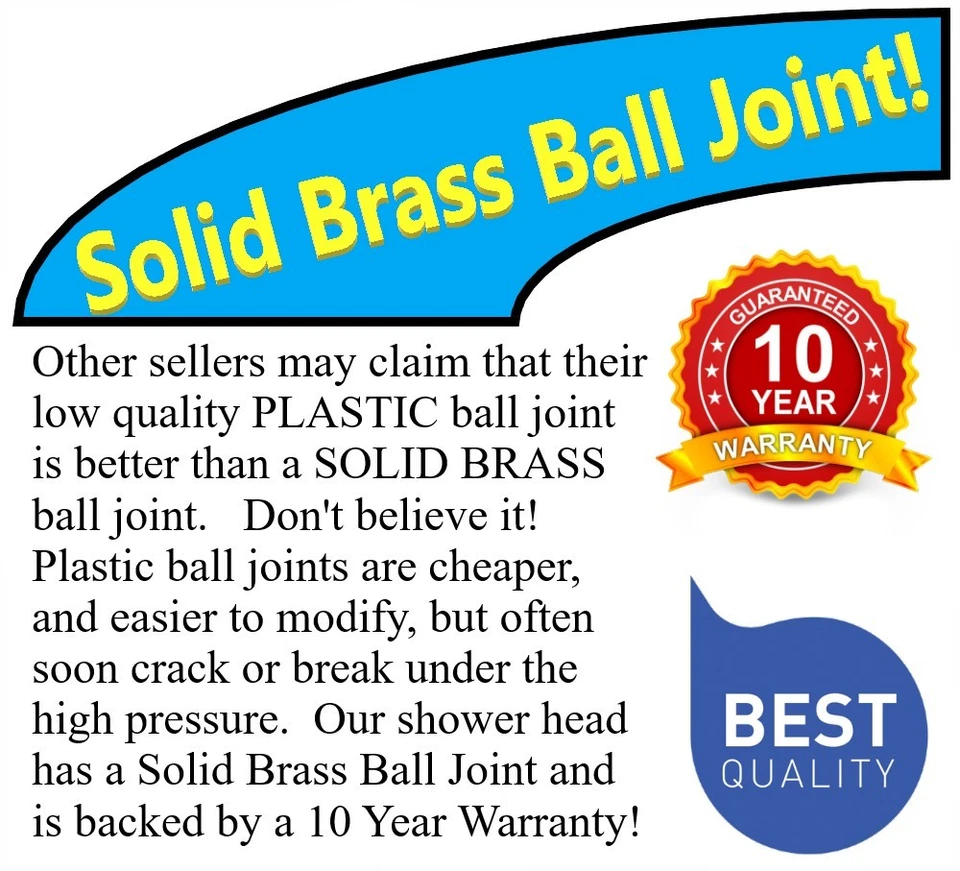 Cabezal de ducha de masaje de alta presión para hotel *Modificado 8 GPM con giro *Bola de metal Foto 2 de 4