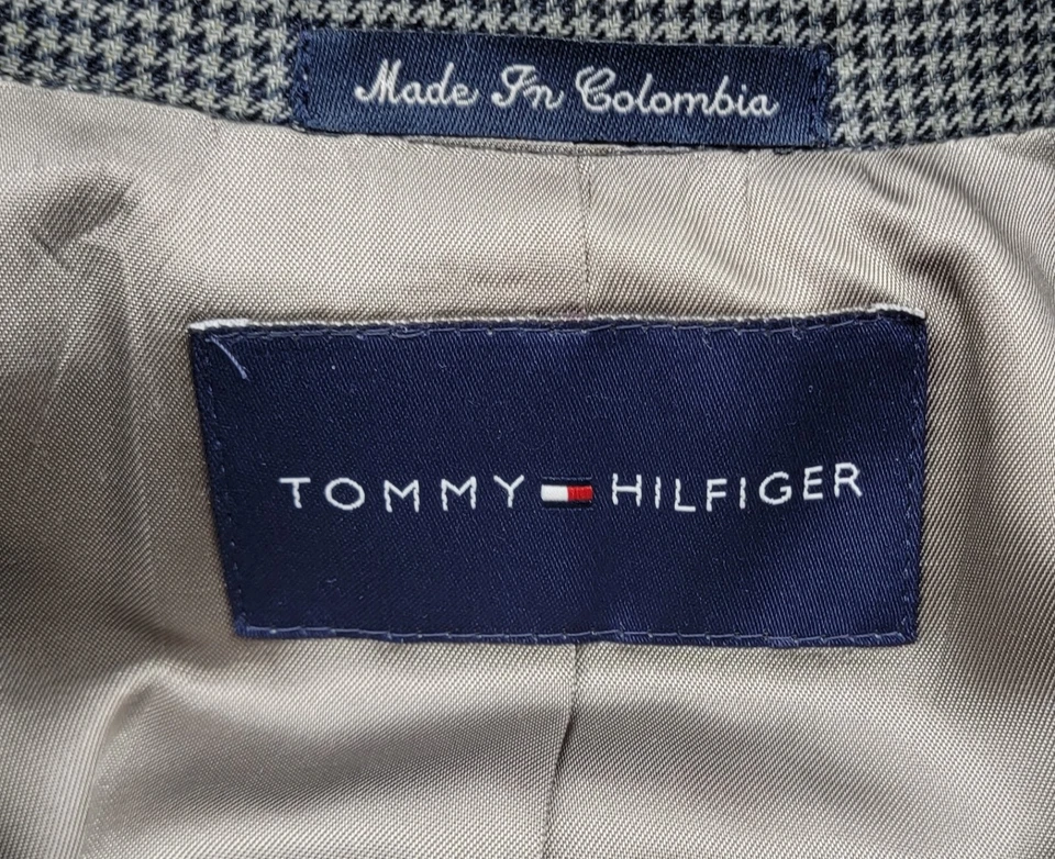Tommy Hilfiger Chaqueta Hombre Talla 40r Blazer Abrigo Deportivo Lana Acetato Gris Foto 4 de 4