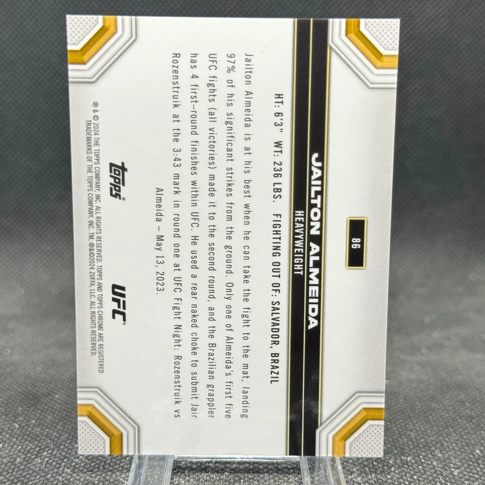 Jailton Almeida 2024 Topps Chrome UFC Blue Refractor /150 #86 - Image 2 of 2