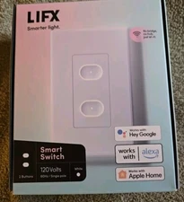 LIFX Smart Switch - 2-Buttons Smart Wi-Fi Touch Light Switch, White LFSPWHT1FUS
