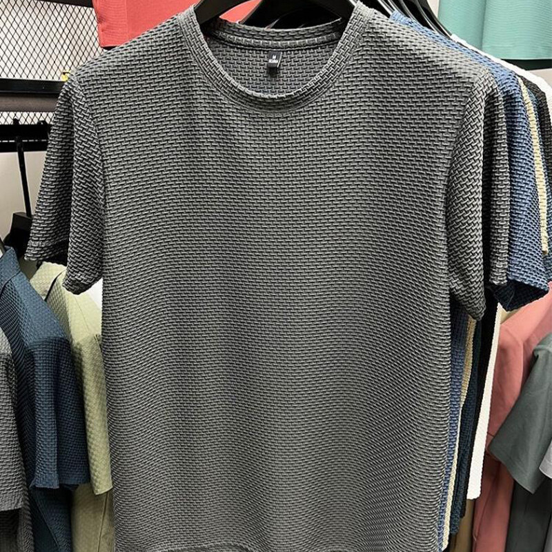 Ice Silk Soft Breathable Round Neck Short Sleeve T-shirt