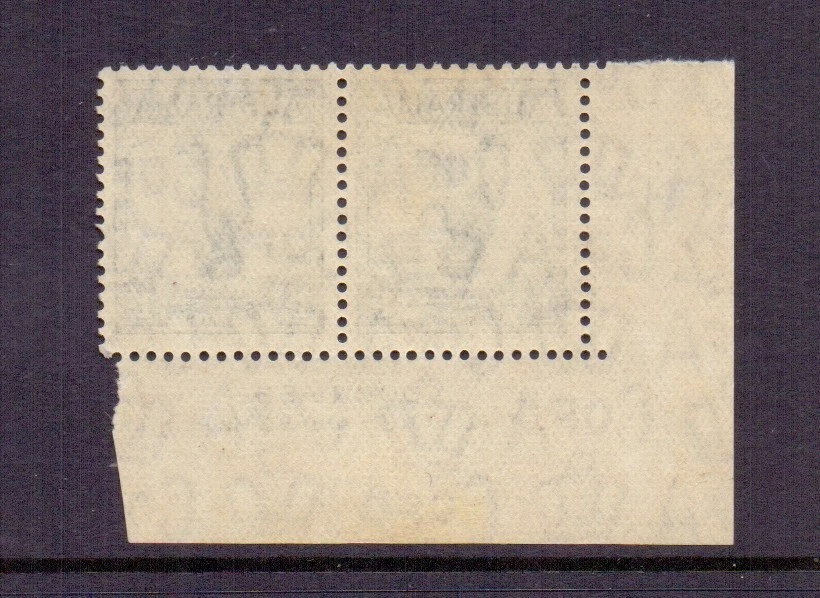 AUSTRALIA 1937 1/- LYREBIRD SG174 ASH IMPRINT PAIR MH CAT £100 - Image 2 of 2