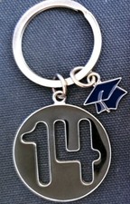 Very Nice 2" Graduation 2014 Metal Keychain Keyring