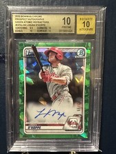 2020 Bowman Chrome Logan O’Hoppe 1st Bowman Green Atomic Refractor Auto! BGS 10!