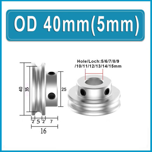 Alu PU Einzelner Rillenriemenscheibe Antriebs Riemenscheibe Ø20-80mm Loch 5-15mm - Bild 68 von 232