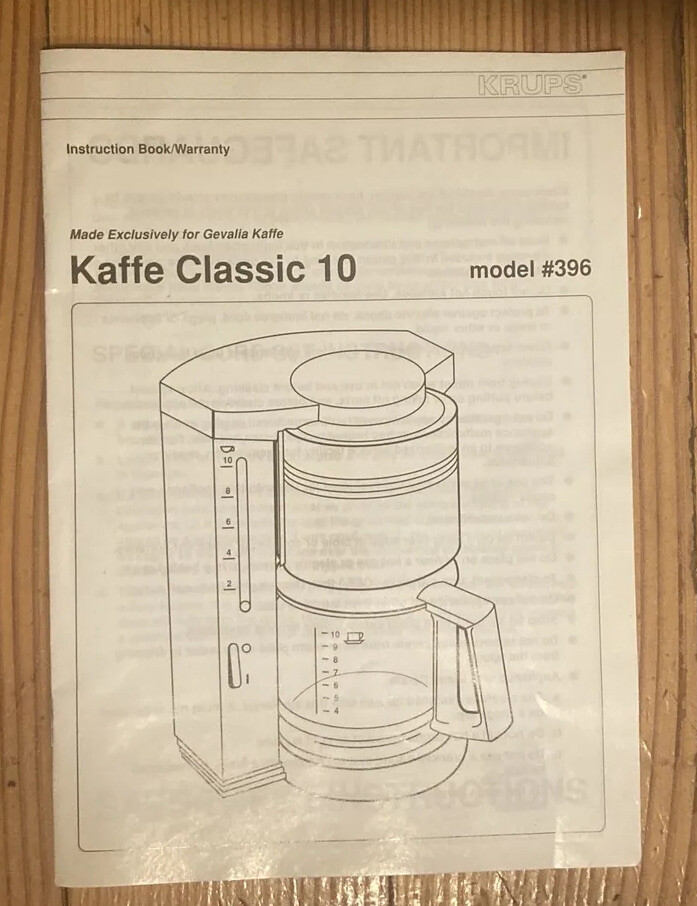 396 Part, Owner&rsquo;s Manual Re: Use & Care Only