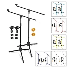 5Core Microphone Stand Floor Pair Tripod Height Adjustable Telescoping Boom Arm
