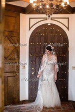 CATHEDRAL LACE VEIL SPANISH MANTILLA WITH BEADED LACE in IVORY, SPANISH VEIL