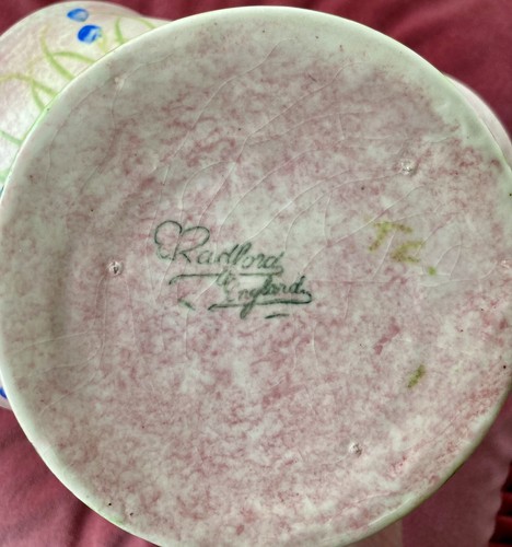 Vintage Radford Pink Floral Hand Thrown & Hand Painted Ceramic Posey Basket - Picture 10 of 10