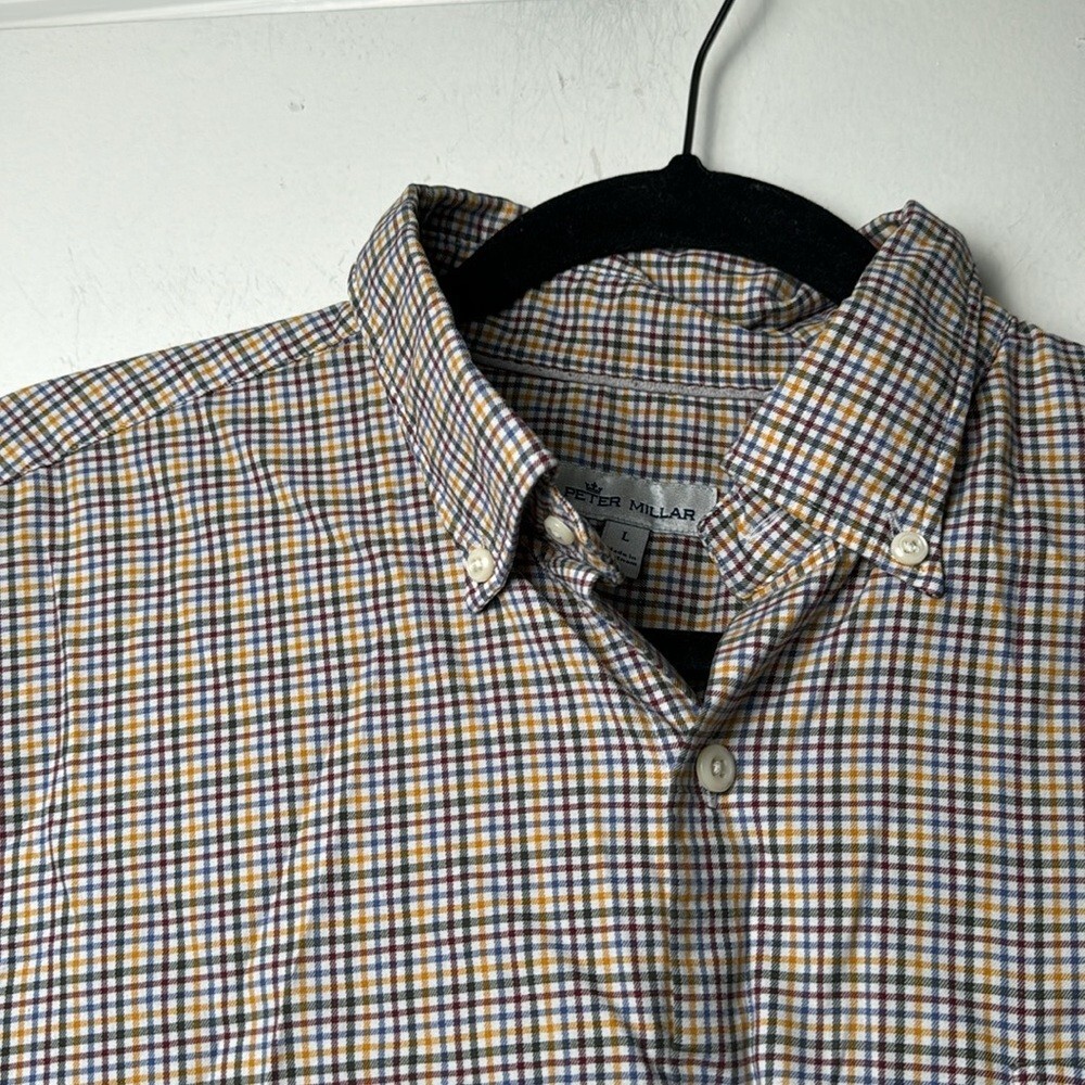 Primary Color Plaid Button Down Peter Millar Colo… - image 3