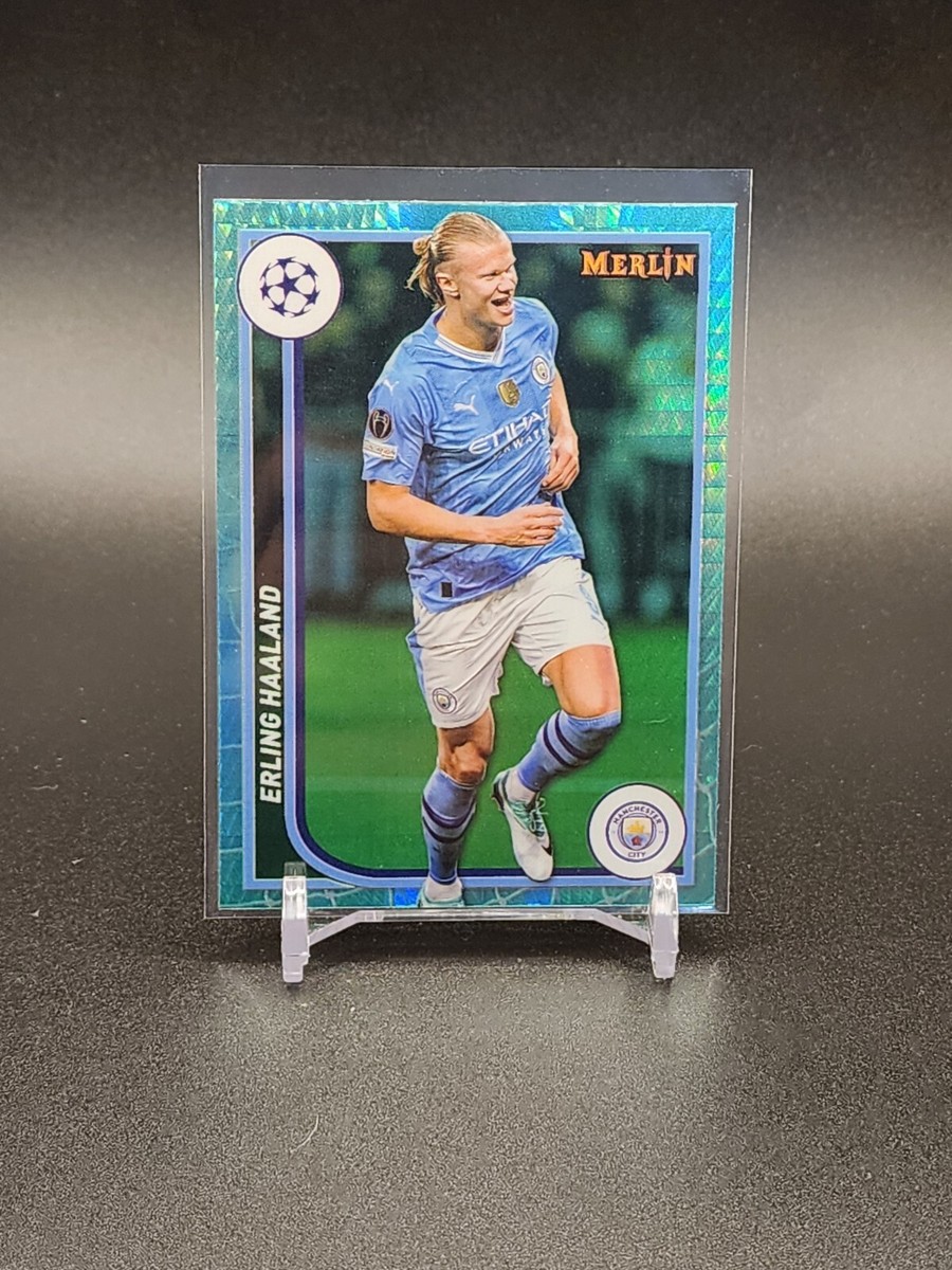 Erling Haaland 2023-24 Topps Merlin #73 Aqua Prism Refractor | eBay
