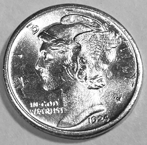 1924 S Mercury Dime Free Shipping GEM BU