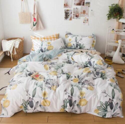 3D Yellow Fruit Green Leaves KEP2690 Bed Pillowcases Quilt Duvet Cover Kay