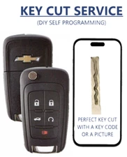 KEY CUT + Chevrolet Flip Remote Key 2010-2017 5 Buttons DIY PROGRAMMING