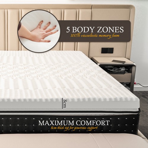 Bamboo cover Memory Foam Mattress Topper Pads Bedding Pad Mat All Size 4/6/8CM - Picture 2 of 32
