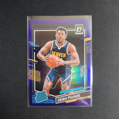 2023 Donruss Optic Jalen Pickett # 215 Purple Prizm RC Nuggets     L38