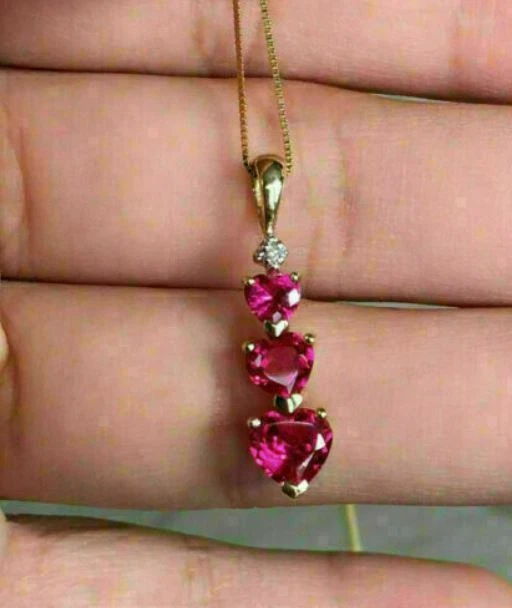 Pink ruby stone necklace sale