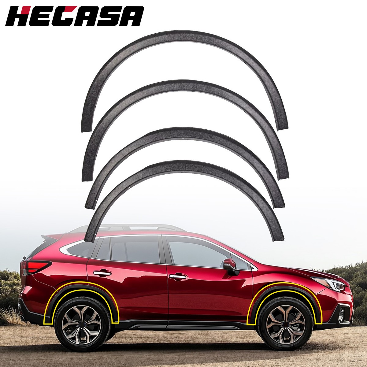 HECASA For 2015-2019 Subaru Outback Wheel Arch Fender Moldings 4