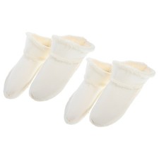 2Pairs Washable Clog Shoes Inner Cover with Plush Soft Cotton for Cozy Footwear