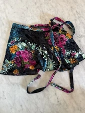 Capezio Floral Velvet Ballet Wrap Skirt Size PS Petite Small