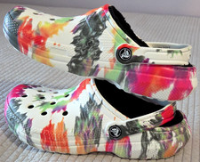 Crocs Classic Multicolor Tie Dye Faux Fur Lined Clog Slip-Ons Women 8 / Men 6