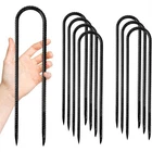 8 Pack Steel  Stakes, 12-Inch Heavy Duty U Hook Metal Fence Stake,6274
